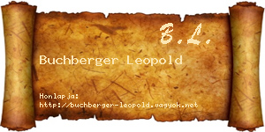 Buchberger Leopold névjegykártya